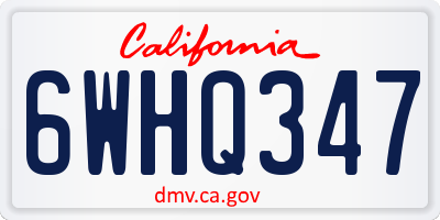 CA license plate 6WHQ347