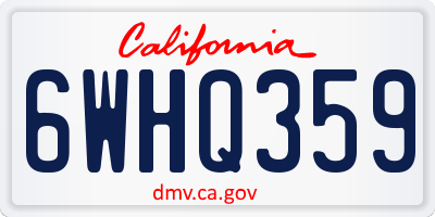 CA license plate 6WHQ359