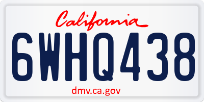 CA license plate 6WHQ438