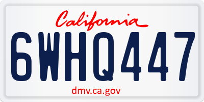 CA license plate 6WHQ447