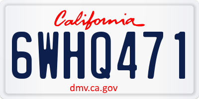 CA license plate 6WHQ471