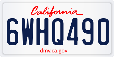 CA license plate 6WHQ490