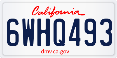 CA license plate 6WHQ493