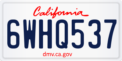 CA license plate 6WHQ537