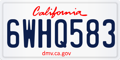 CA license plate 6WHQ583