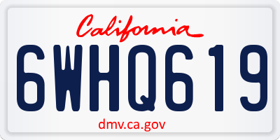 CA license plate 6WHQ619