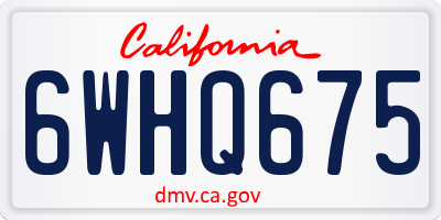 CA license plate 6WHQ675