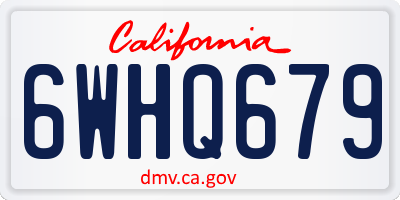 CA license plate 6WHQ679