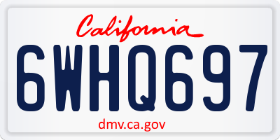 CA license plate 6WHQ697