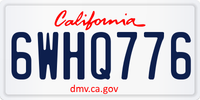 CA license plate 6WHQ776
