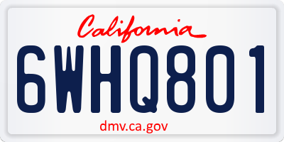 CA license plate 6WHQ801