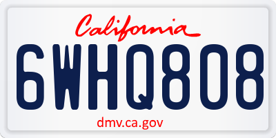 CA license plate 6WHQ808