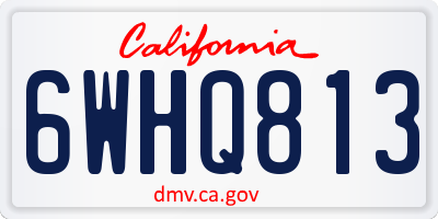 CA license plate 6WHQ813