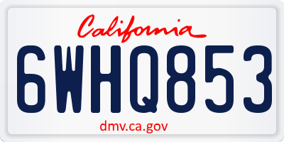 CA license plate 6WHQ853