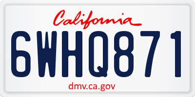 CA license plate 6WHQ871