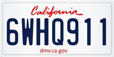 CA license plate 6WHQ911