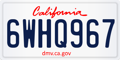 CA license plate 6WHQ967