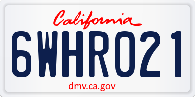 CA license plate 6WHR021
