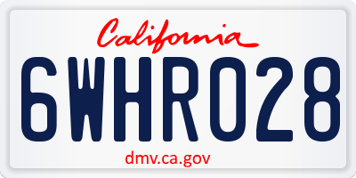 CA license plate 6WHR028