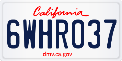 CA license plate 6WHR037