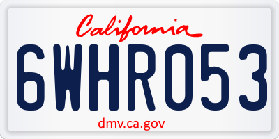 CA license plate 6WHR053