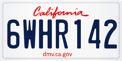 CA license plate 6WHR142