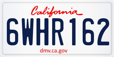 CA license plate 6WHR162
