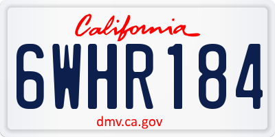 CA license plate 6WHR184