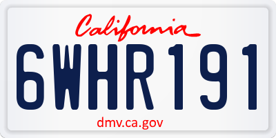 CA license plate 6WHR191