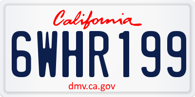 CA license plate 6WHR199
