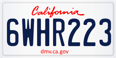 CA license plate 6WHR223