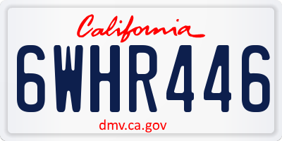 CA license plate 6WHR446