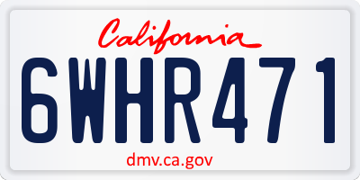 CA license plate 6WHR471
