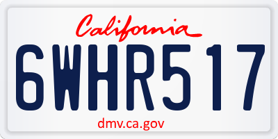 CA license plate 6WHR517