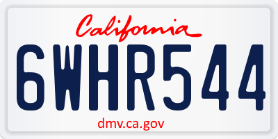 CA license plate 6WHR544