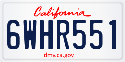 CA license plate 6WHR551