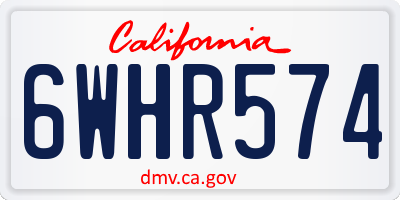 CA license plate 6WHR574