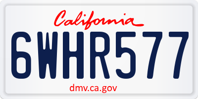 CA license plate 6WHR577