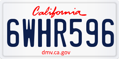 CA license plate 6WHR596