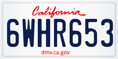 CA license plate 6WHR653