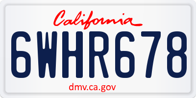 CA license plate 6WHR678