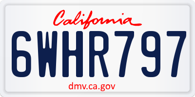 CA license plate 6WHR797