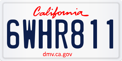 CA license plate 6WHR811