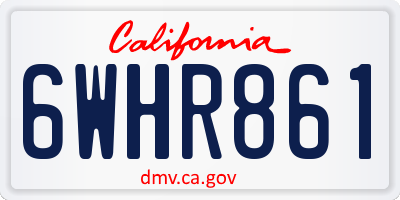 CA license plate 6WHR861