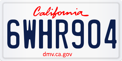 CA license plate 6WHR904