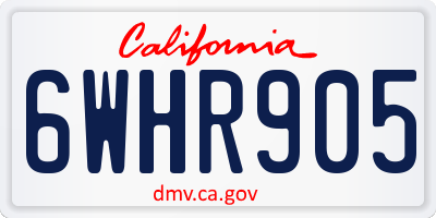 CA license plate 6WHR905