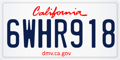 CA license plate 6WHR918
