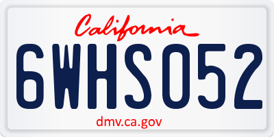 CA license plate 6WHS052