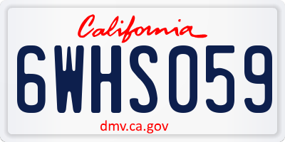 CA license plate 6WHS059