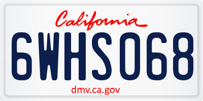 CA license plate 6WHS068